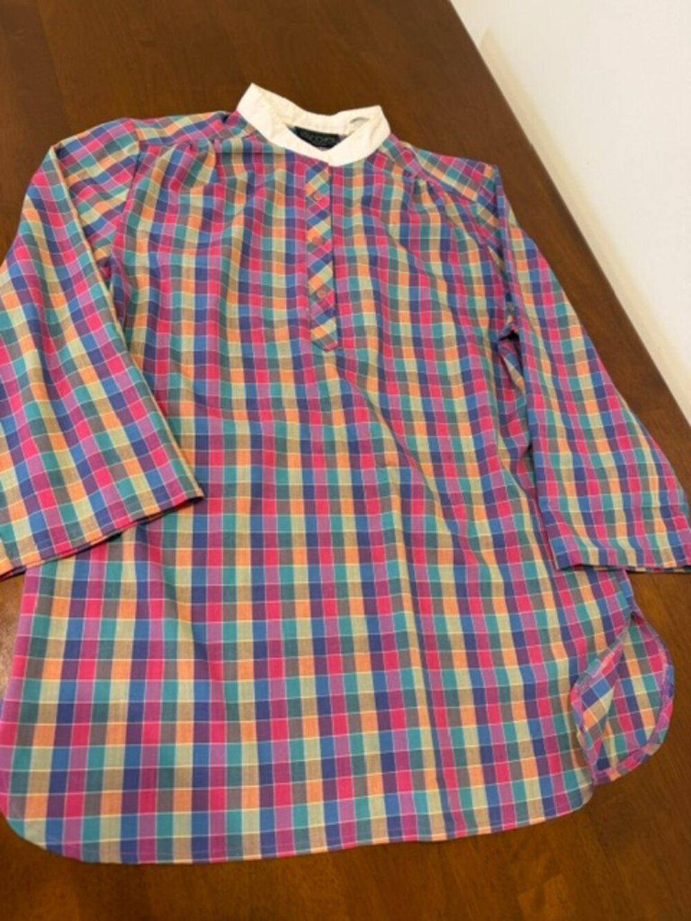 Vintage Multi-Color Plaid Tunic Size M.